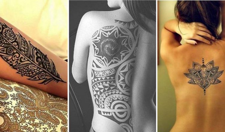 Exemple de tatouage tribal sur le corps d'une femme