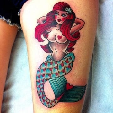 Idées de tatouages ​​de sirène pour les filles 11